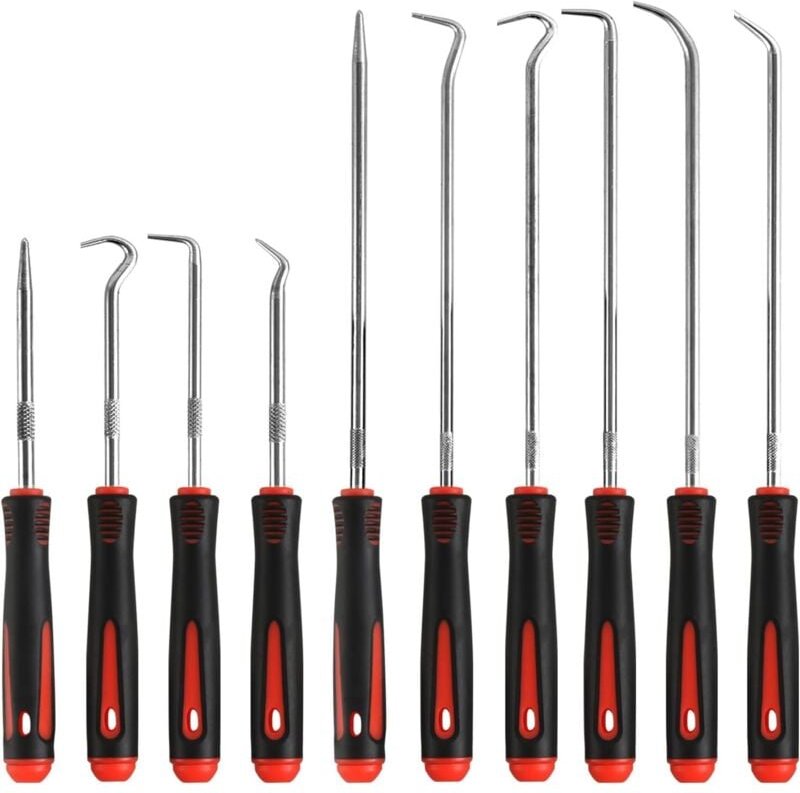 Thumbnail - Tigrezy - Haken- und Pick-Set – 10-teiliges Präzisions-Pick-Werkzeug mit rutschfestem Griff zum Entfernen von O-Ringen, ...