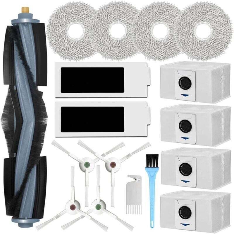 Accessori per aspirapolvere Ecovacs Deebot T20 Omni / T20 e Omni, 1 spazzola principale, 4 spazzole laterali, 4 mop, 2 f...