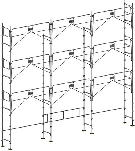 Gerüst 78m² - Struktur allein - Gelände Version - DUO80GC-S