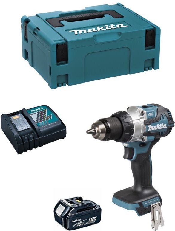 Schlagbohrschrauber MAKITA DHP492RTJ1 (1 x 5,0Ah + DC18RC + MAKPAC 2)