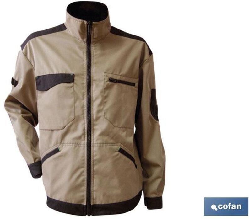 Benz Arbeitsjacke, 280 g/m, Beige-Schwarz, T-XL