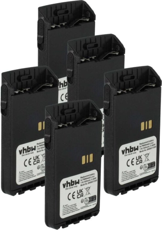 5x Akku kompatibel mit Motorola mototrbo DP3441 Funkgerät, Walkie Talkie (1600 mAh, 7,4 v, Li-Ion) - Vhbw