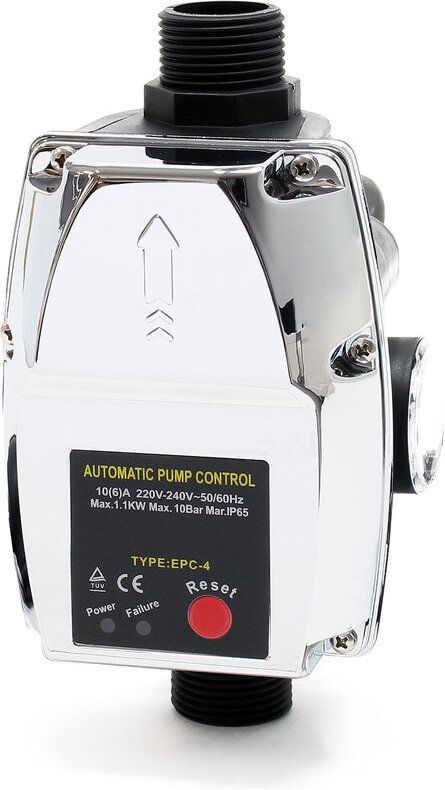 Wiltec - Druckschalter EPC-4 230V 1-phasig bis 10 bar, Druckwächter mit Trockenlaufschutz für Hauswasserwerke und Pumpen...