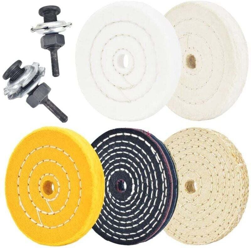 5er-Pack 4-Zoll-Polierscheiben mit 1/2-Zoll-Dornloch, 2 Sätze mit 1/4-Zoll-Schaft zum Bohren