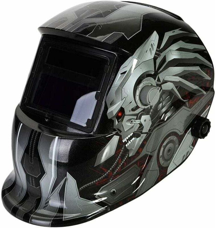 Automatik Schweißhelm Schweißhelm mit 2 Scheiben und 2 Filter Sensoren dimmbar din9 13 für Lichtbogenschweißen mig tig m...