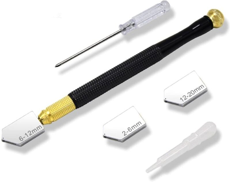 Professioneller Glasschneider, Glasschneidewerkzeug, Bleistiftstil, schneidet Glas von 2 bis - Ymyny
