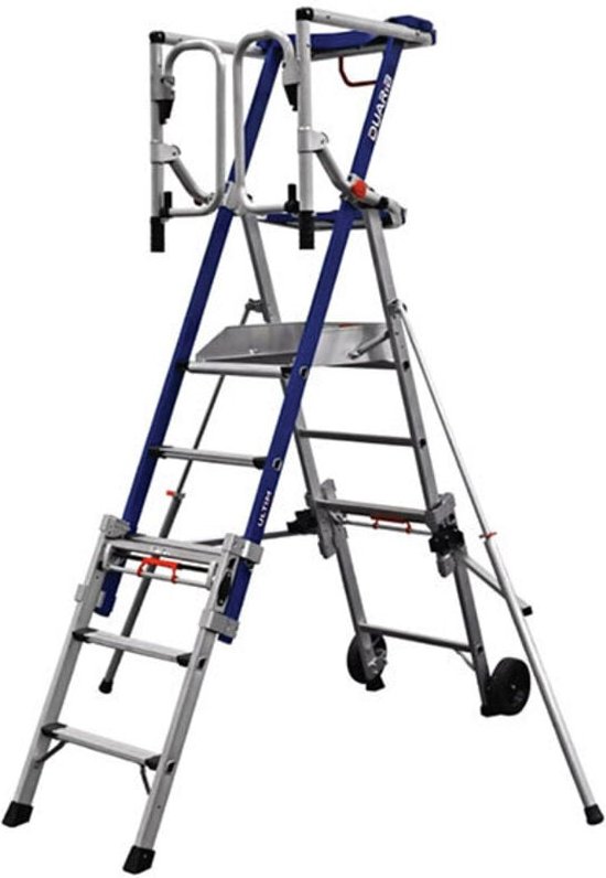 Matisère - Teleskop-Podesleiter 3 bis 5 Stufen - Max. Arbeitshöhe 3.28m - PIRLXT5-U/ALU