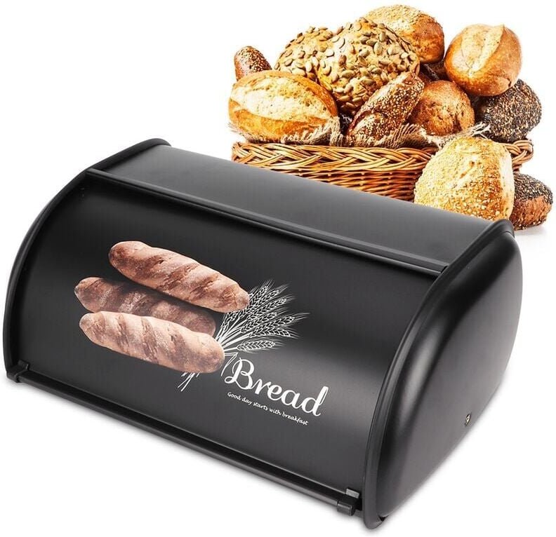 Thumbnail - Brotbox, Brothalter, Aufbewahrungsbehälter, großes Fassungsvermögen, Edelstahl-Brotkasten, Küchenorganizer, Küchendekor ...