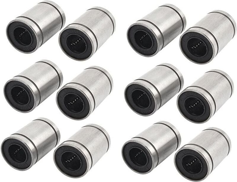 12 Stück LM8UU Linearlager für 3D-Drucker, RepRap Prusa Mendel diy cnc Motion, Prusa Mendel, Reprap (8 mm x 15 mm x 24 m...