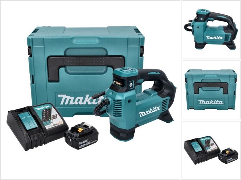 Dmp 181 RG1J Akku Kompressor 18 v 11,1 bar + 1x Akku 6,0 Ah + Ladegerät + Makpac - Makita