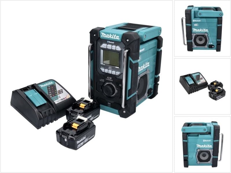 Dmr 301 rg Akku Baustellenradio 12 v max. - 18 v dab / dab+ / Bluetooth + 2x Akku 6,0 Ah + Ladegerät - Makita