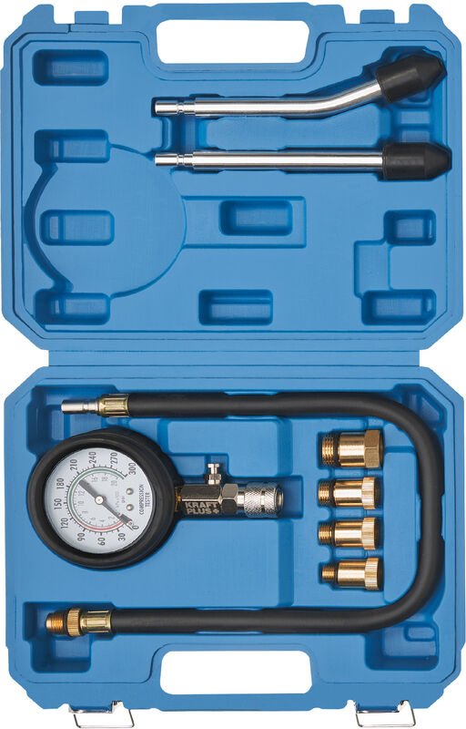 Thumbnail - Kraftplus - K.286-6296 Kompressionstester Satz für Benzin Motoren Kompressionsprüfer Druck Prüfgerät Öldruck Tester