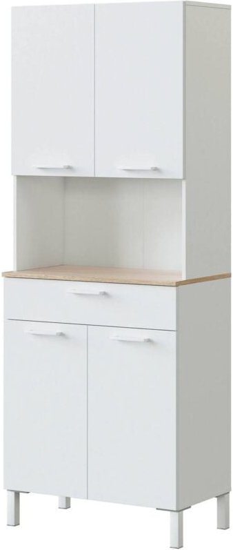 Mehrzweck-Schrank Chandler, Hilfsküchenschrank, Sideboard mit 4 Türen und 1 Schublade mit Einlegeböden, Kleiderschrank ö...