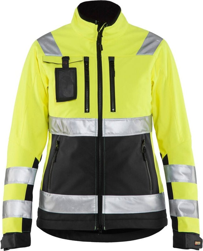 Arbeits-Softshelljacke mit hoher Sichtbarkeit für Damen 4902 – Neon Gelb/Schwarz XXL