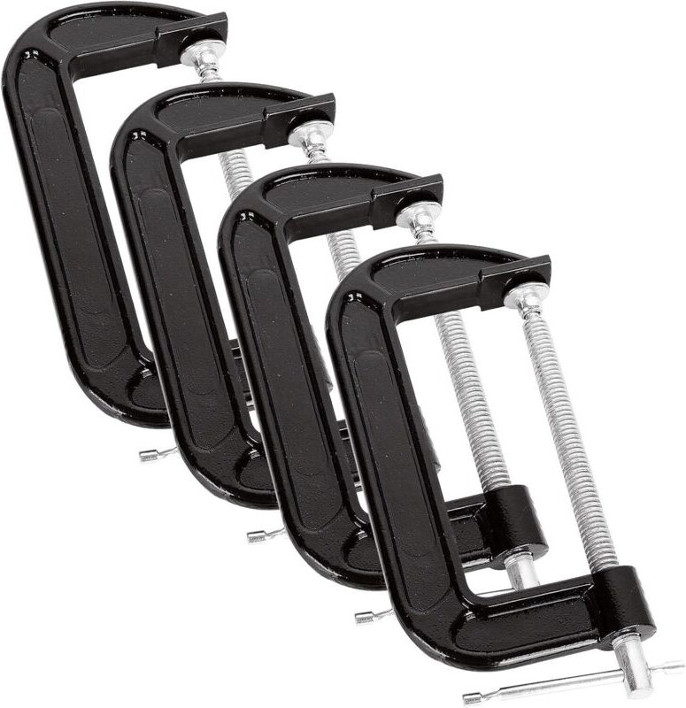 4er-Pack Hochleistungs-Schraubzwingen, 15 cm Spannweite, für Holzbearbeitung, Schweißen und Autoreparatur