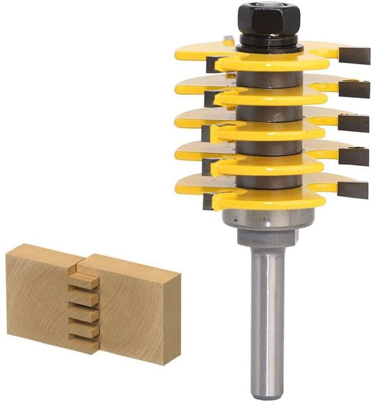 Stapelbarer Schlitzfräser, 8 mm Schaft, 1/2 Zoll Schnitttiefe, verstellbares Fräszahnwerkzeug, 3 Zähne, T-förmiger Holzs...