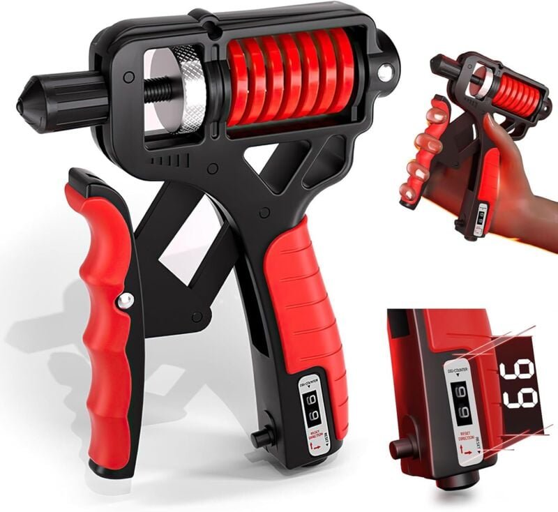 Handgriff-Kraftgerät, Griffkraftgerät mit einstellbarem Widerstand 5-165 kg, Fingertrainer, Handkraft-Muskeltraining, ei...