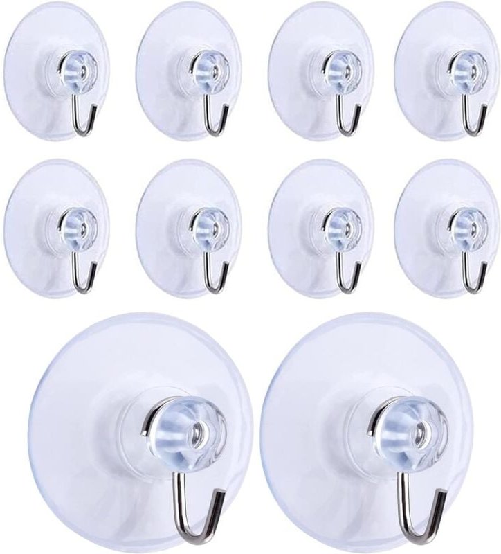 Memkey - 10 Stück Saugnapf-Haken, abnehmbare transparente Saugnapf-Wandhaken, Aufhänger für Badezimmer, Küche, Dusche, H...