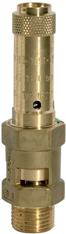 Sicherheitsventil, Messing, g 1/2, Ansprechdruck 7 bar - Riegler