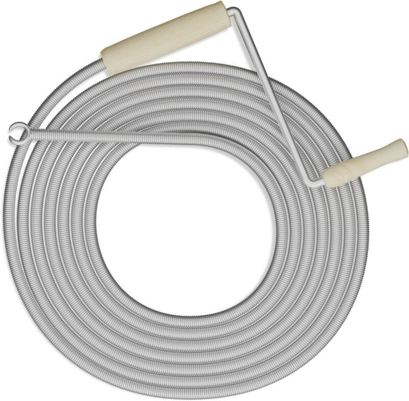 Relaxdays - Rohrreinigungsspirale 5 m lang, für Waschbecken, wc, Dusche, Badewanne, Abflussspirale, aus Stahl, silber