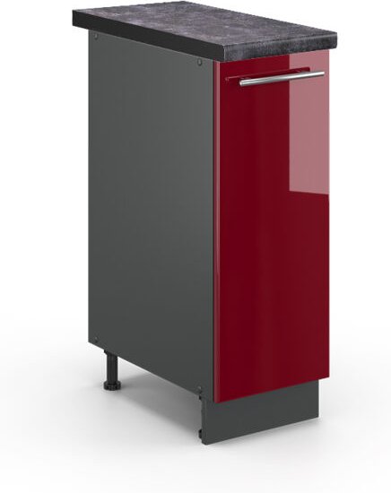 Vicco - Küchenschränke Fame-Line, Bordeaux Hochglanz, 30 cm , ap Anthrazit