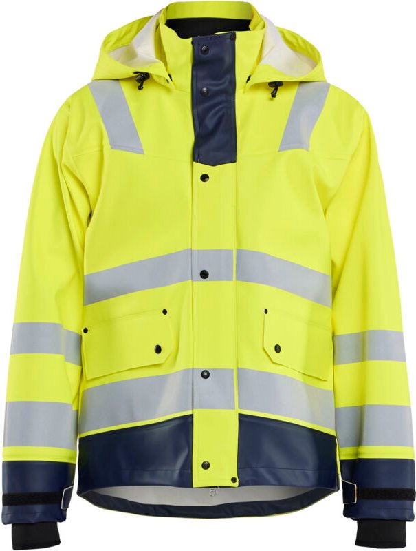 Hochsichtbare Regenjacke Stufe 3 4327 - Neon Gelb / Marine S Größe S