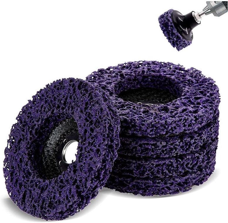 5 Stück 100 mm 60er Körnung Poly Strip Disc Grinder Schleifscheiben Reinigungswerkzeug zum Entfernen von Rost/Farbe/Floc...