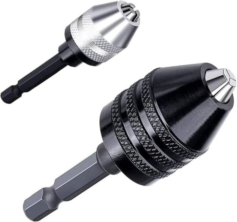 2er-Pack 1/4-Zoll-Sechskant-Bohrfutteradapter für Schlagschrauber (0,6–8 mm, 0,3–3,6 mm)