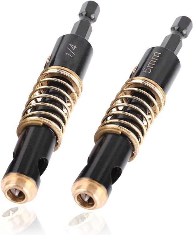 2 Stück 6,35 mm Sechskantschaft-Mittelbohrer für Tür, Fenster, selbstzentrierendes Schrankscharnier, Zentrierstempel, Ho...