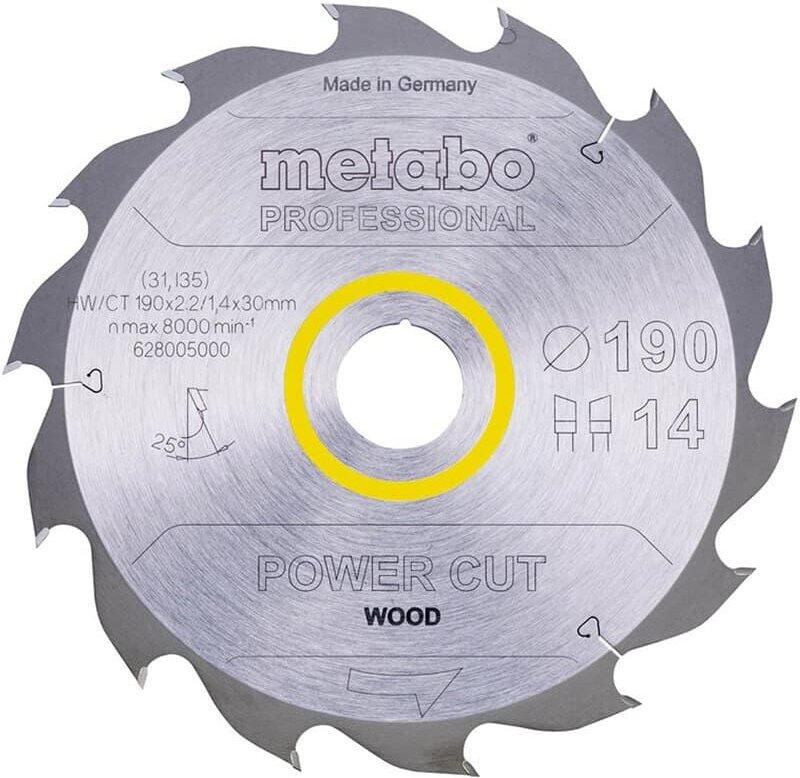 Hw Kreissägeblatt 190x30, 14 wz - Metabo