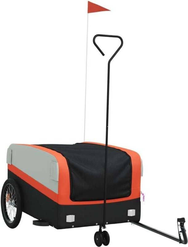 Fahrradanhänger Schwarz und Orange 45 kg Eisen - Vidaxl