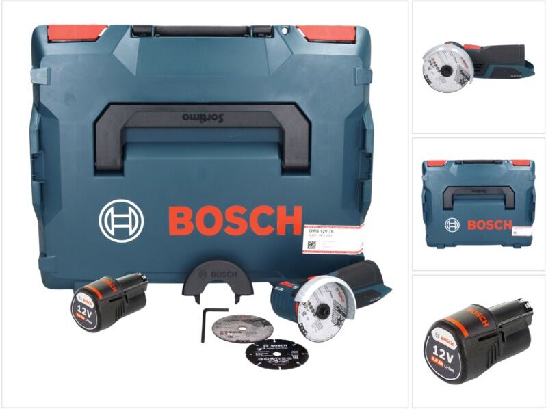 Thumbnail - Gws 12V-76 Professional Akku Winkelschleifer 12 v 76 mm Brushless + 1x Akku 3,0 Ah + L-Boxx - ohne Ladegerät - Bosch