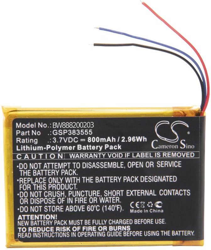 Vhbw - Akku kompatibel mit jbl Clip 2, 2 an, CLIP2BLKAM, CS056US Lautsprecher Boxen Speaker (800mAh, 3,7V, Li-Polymer)