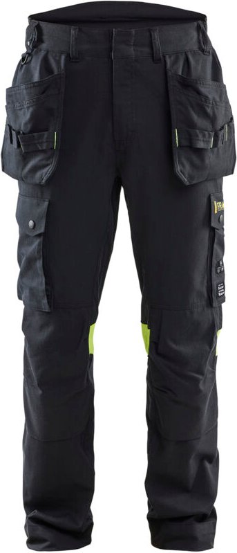 Flammschutz-Arbeitshose inhärent 1418 - Schwarz/Gelb 4XL - FR(58) - SE(C64) - Normen