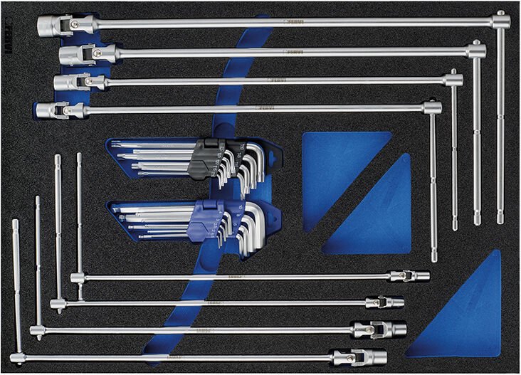 Satz t Schlussel Steckschussel 7-19 mm in weicher Thermoformung Fervi tm01/011