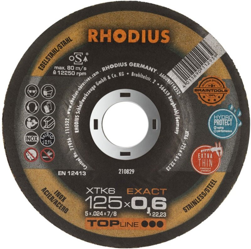 RHODIUS XTK6 EXACT, 25 Stück, 125 x 0,6 mm, Trennscheibe