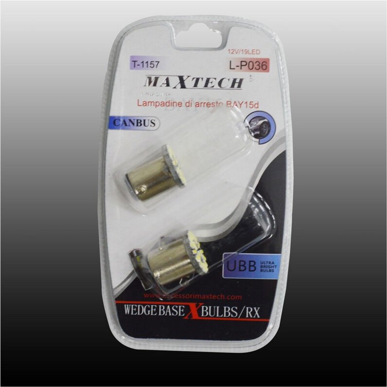 Maxtech - Trade Shop L-P036 ultra helle kaltlicht BAY15D 12V 19LED stop birnen -