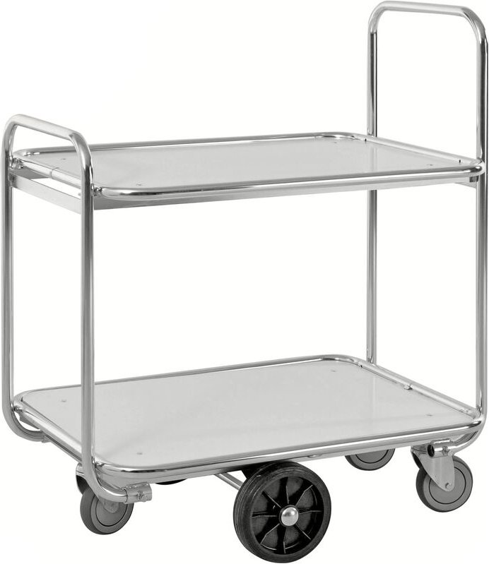 Kongamek Kommissionierwagen verzinkt mit 2 laminierten Böden 1250x630mm und offenen Seitenwänden