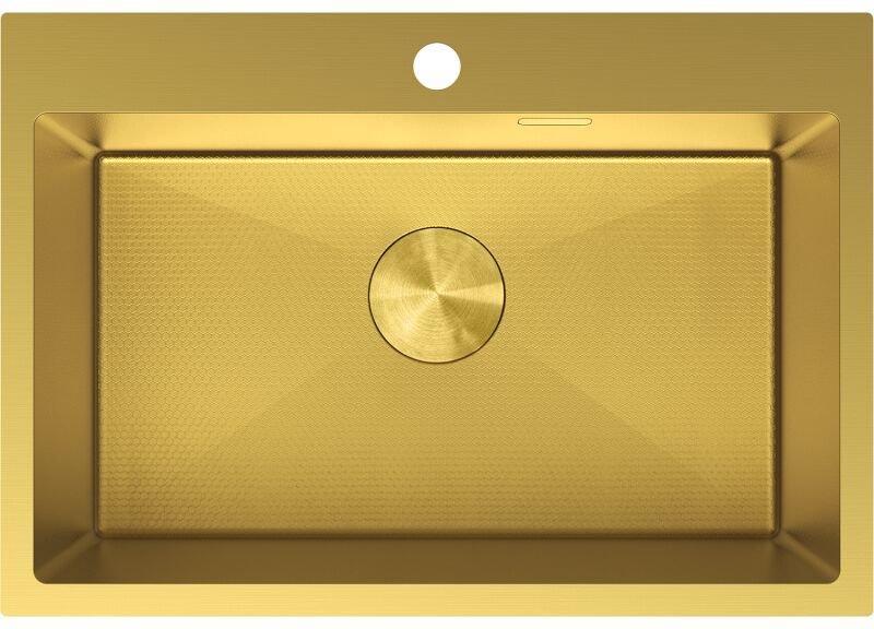 Mexen Solix Einbauspüle aus Edelstahl, 1-Becken, 650 x 450 mm, gold HC - 6403651000-55HC