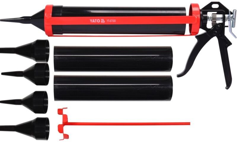 Kartuschenpresse – Skelett-Kartuschenpistole Mörtelpistole Mörtelpresse Mörtelspritze für Spachtel- & Fugenmassen, inkl....