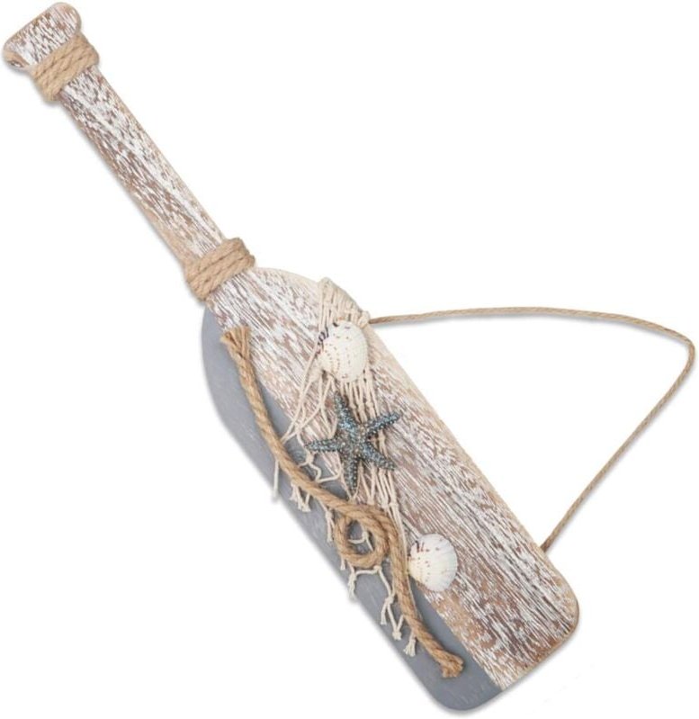 Tonchean - 40 cm große dekorative Holzpalette mit Seesternen und Muscheln für nautische Dekoration, Wand- und Türdekorat...