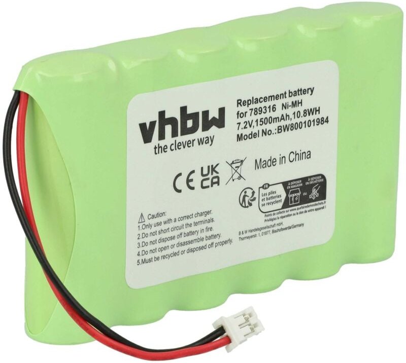 Vhbw - Akku kompatibel mit Ingenico Elite 730, 770, 730T Barcodescanner pos (1500 mAh, 7,2 v, NiMH)