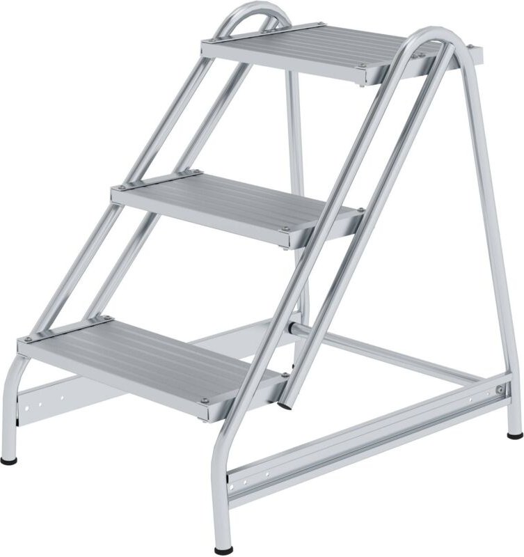 Günzburger Steigtechnik - Arbeitspodest einseitig begehbar Aluminium geriffelt 3 Stufen - 050051