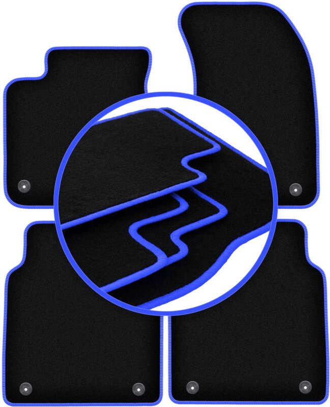 CARLUX-BLUE Autofußmatten für: Audi A8 D4 LANG (2010-2017)