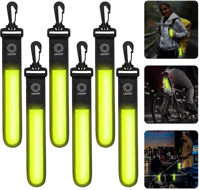 LED-Blinklicht, reflektierende Taschenanhänger, Sicherheitslicht, Reflektoren für Kinder (4 Stück)