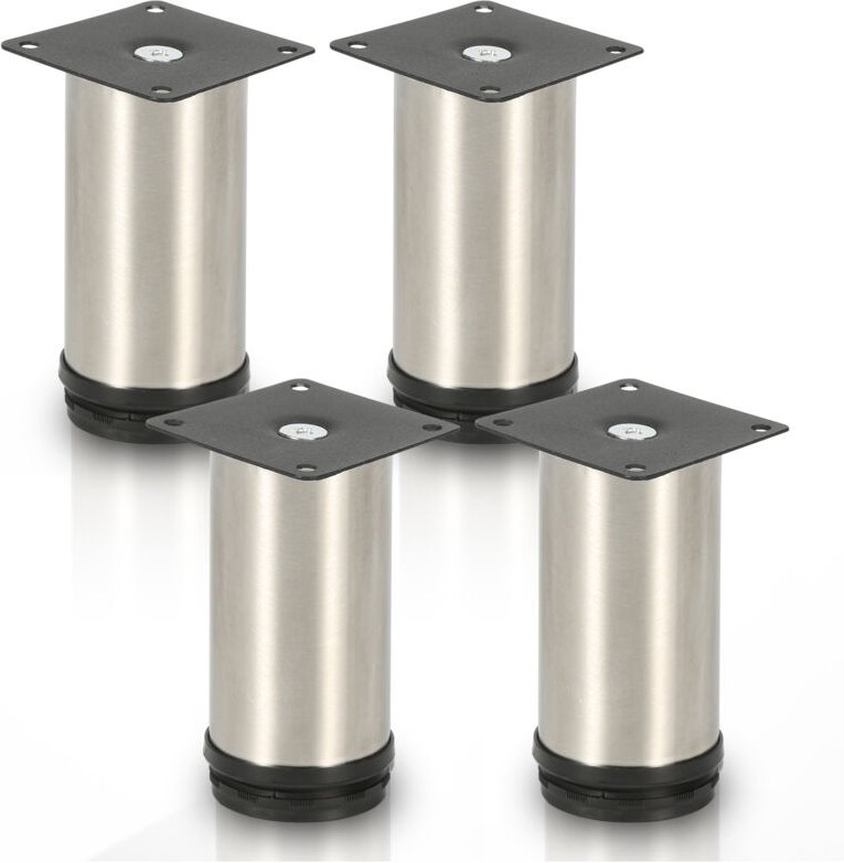 12er Set Möbelfüße Tischbeine Sockelfuß Tischfuß Möbel Edelstahl Höhe:200 mm - Swanew