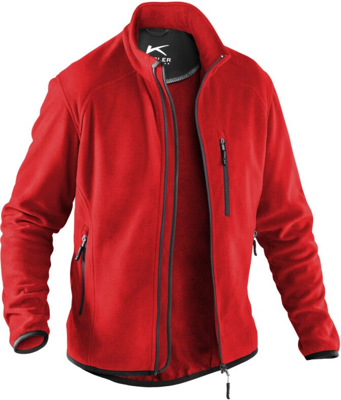 Thumbnail - Kübler Fleecejacke weather 1242 mittelrot Gr. s