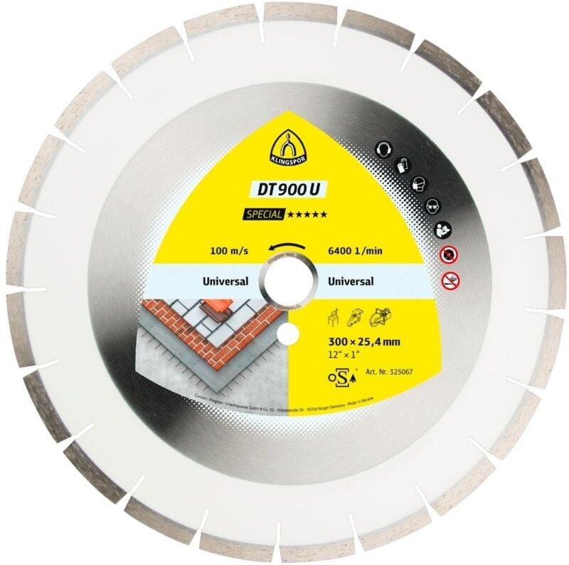 Klingspor DT 900 U Diamanttrennscheiben, 350 x 3 x 30 mm 24 Segmente 40 x 3 x 10 mm, Engverzahnt