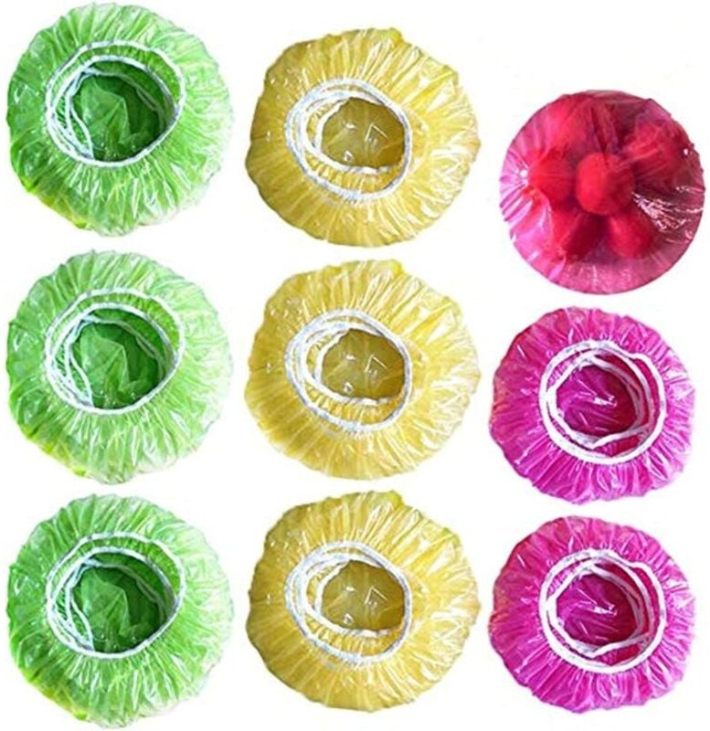 Ersandy - 60 Stück Futternapf-Abdeckungen, bunte wiederverwendbare elastische Aufbewahrungshüllen, Kunststoff-Napf-Abdec...