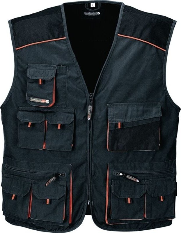 Weste Größe 54 dunkelgrau/schwarz/orange